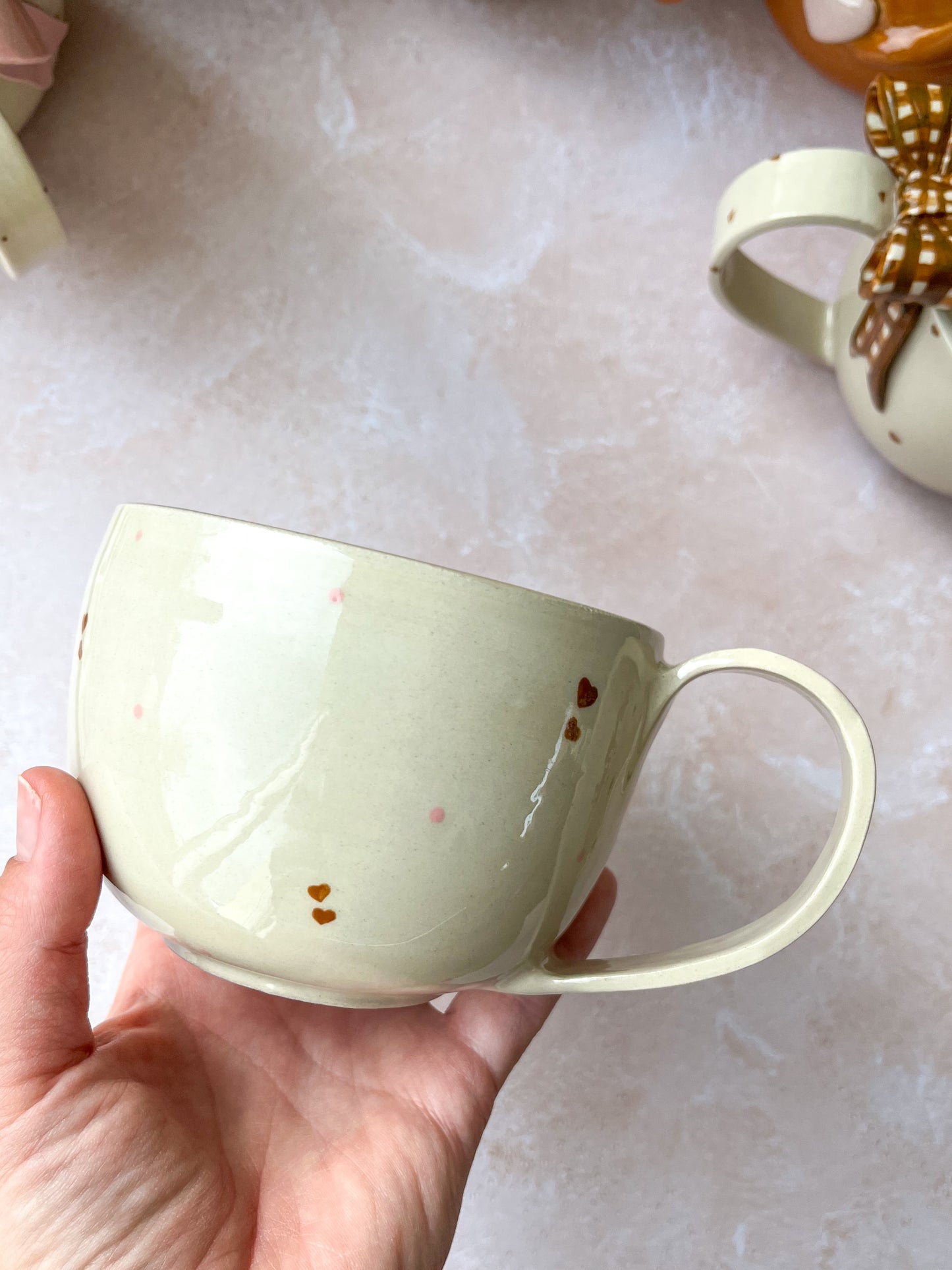 Mug petits cœurs et points polka