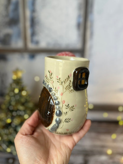 Mug Maison champignon fleuri 🍄 (petit défaut)