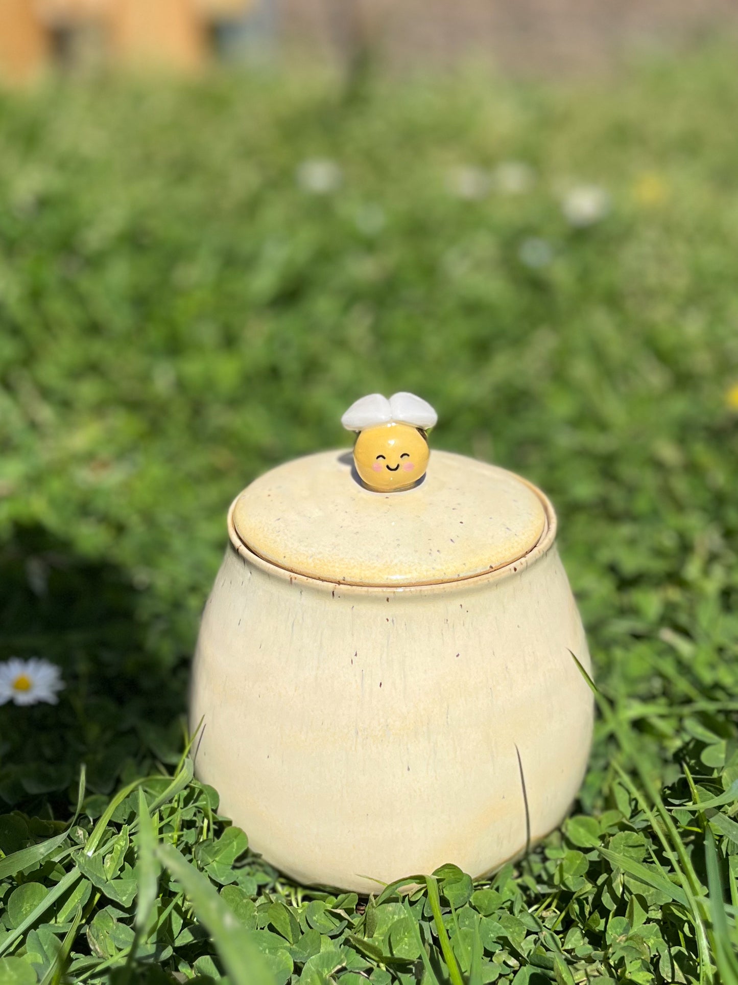 Pot avec couvercle abeille🐝